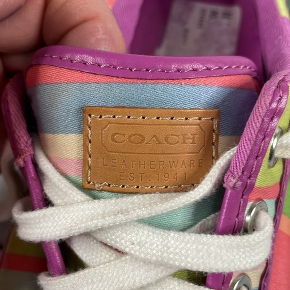 COACH Barrett Hampton Weekend Multi Color Stripe Sneaker - Picture 10 of 11